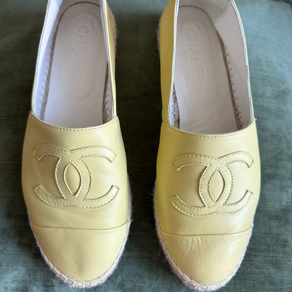 Chanel Yellow Espadrille Flats - Picture 1 of 8